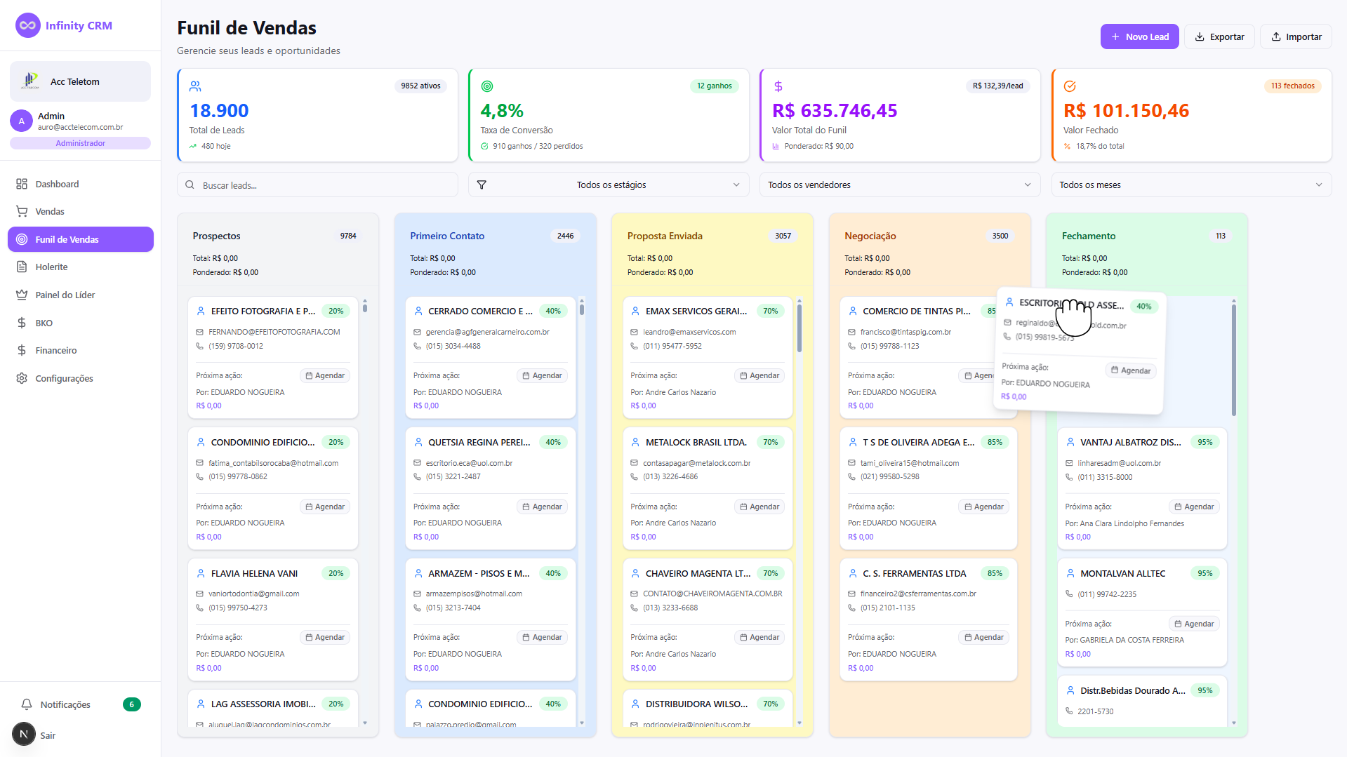 Gestão de Leads e Follow-up